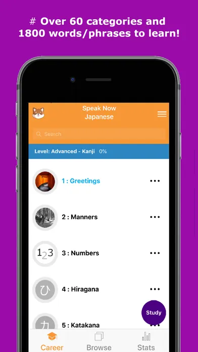 Tangkapan layar Speak & Write Now Japanese