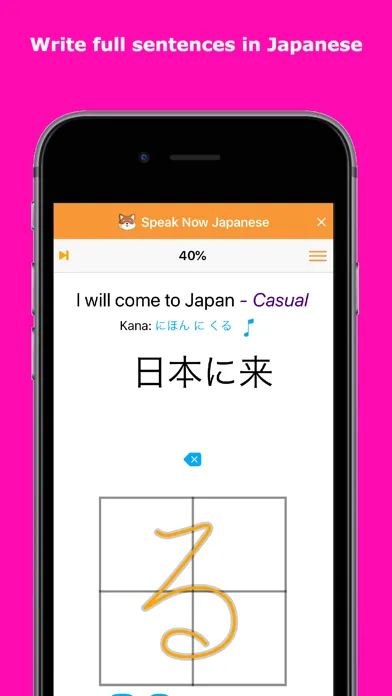 Tangkapan layar Speak & Write Now Japanese
