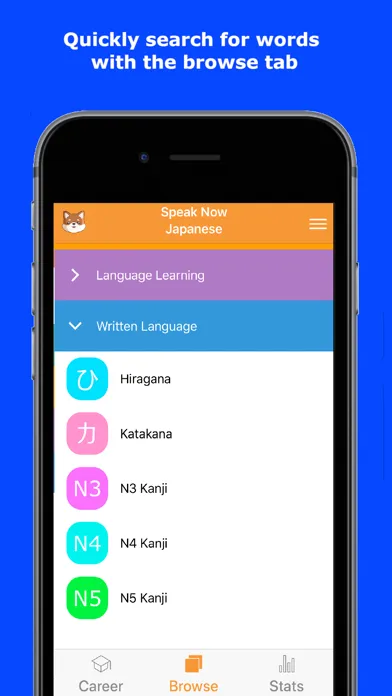 Tangkapan layar Speak & Write Now Japanese