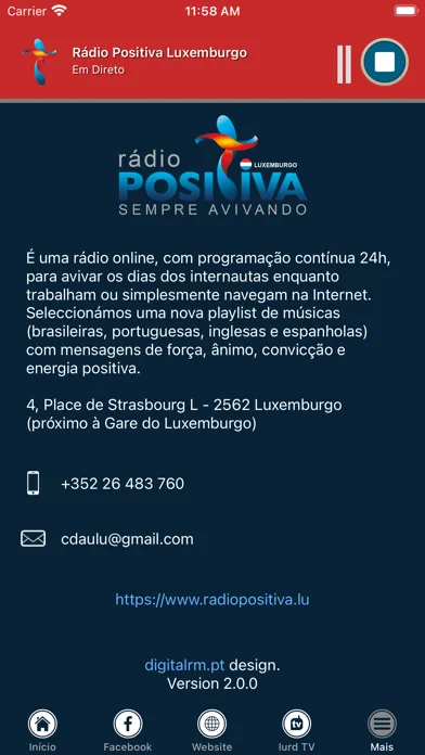 Rádio Positiva Luxemburgo Screenshots