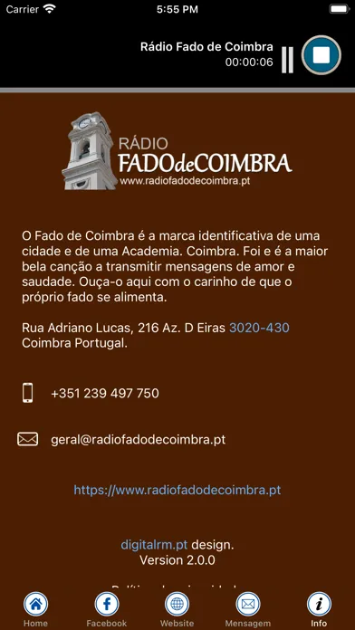 Rádio Fado de Coimbra應用截圖