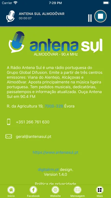 Скриншоты Rádio Antena Sul Almodôvar