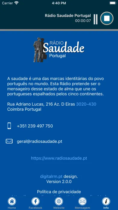 Rádio Saudade Portugal スクリーンショット