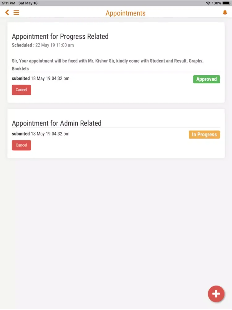 Icad Parent Connect iPad  স্ক্রিনশট