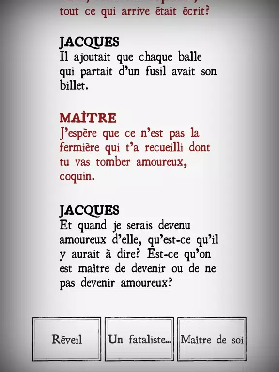 ภาพหน้าจอของ Jacques le fataliste iPad 