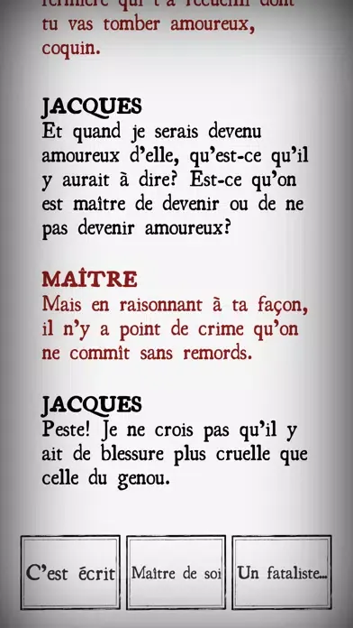 ภาพหน้าจอของ Jacques le fataliste