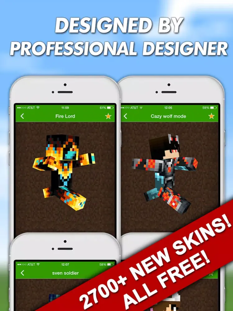 New Skins Pro for Minecraft PE (Pocket Edition) & Minecraft PC iPad  Screenshots