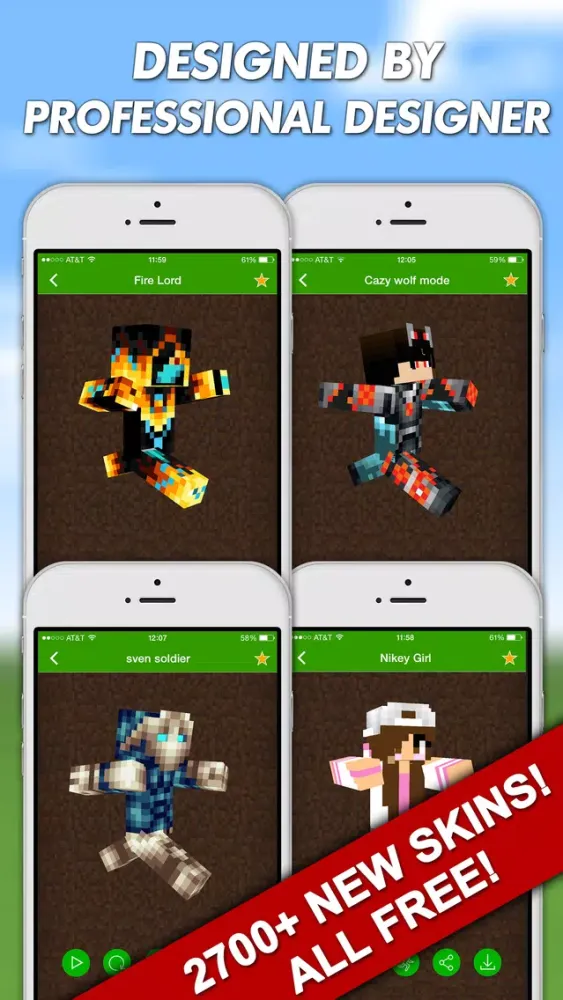 New Skins Pro for Minecraft PE (Pocket Edition) & Minecraft PC Screenshots