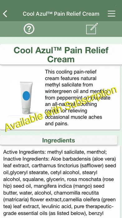 Zrzuty ekranu Ref Guide for Essential Oils