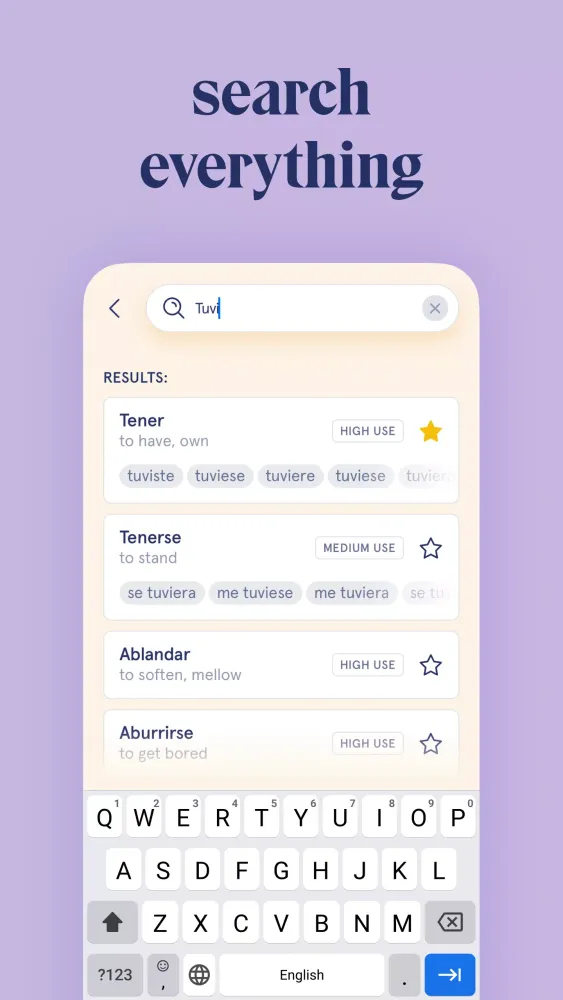 Visual Verbs: Spanish Verb App Screenshots