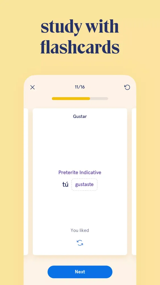 Visual Verbs: Spanish Verb App Screenshots