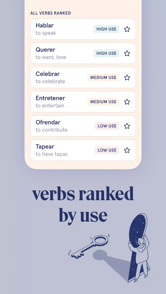 Visual Verbs: Spanish Verb App Screenshots