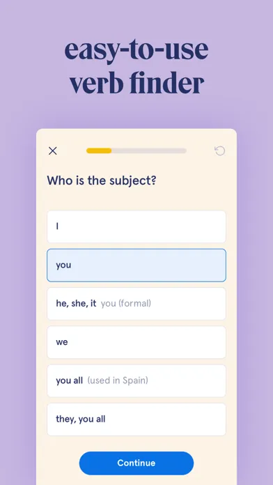 Screenshot di Visual Verbs: Spanish Verb App