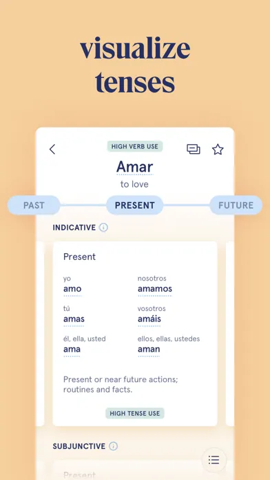 Screenshot di Visual Verbs: Spanish Verb App