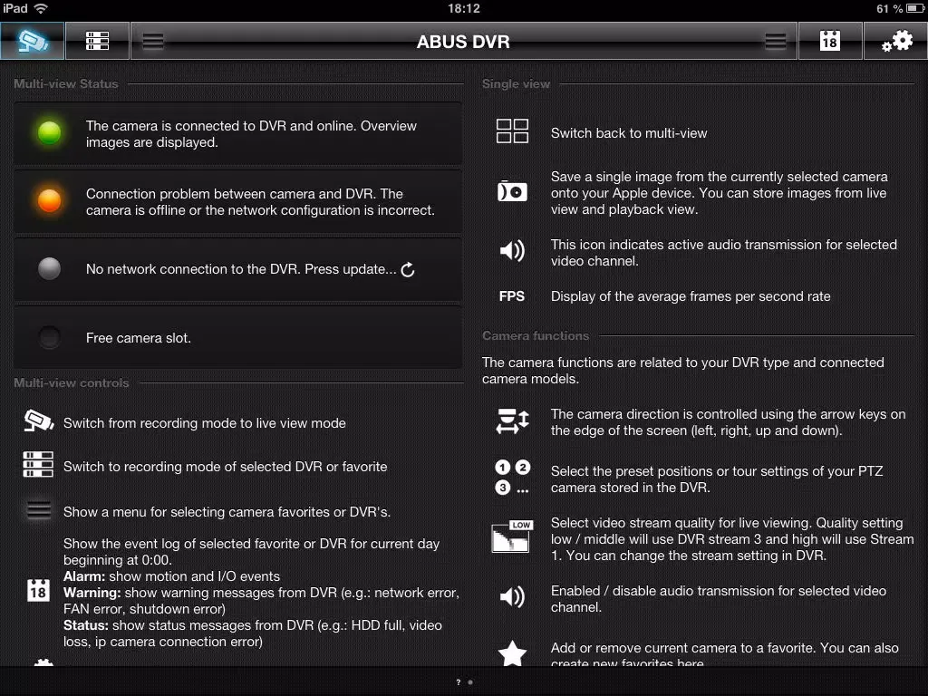 Captures d'écran de iDVR (English) iPad 