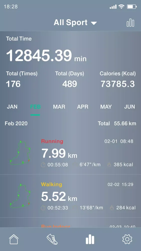 Tangkapan skrin ABYX FIT RUN