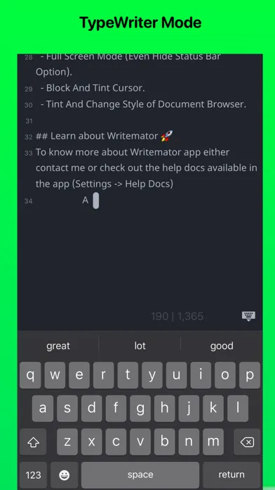 Writemator - Plain Text Editor स्क्रीनशॉट