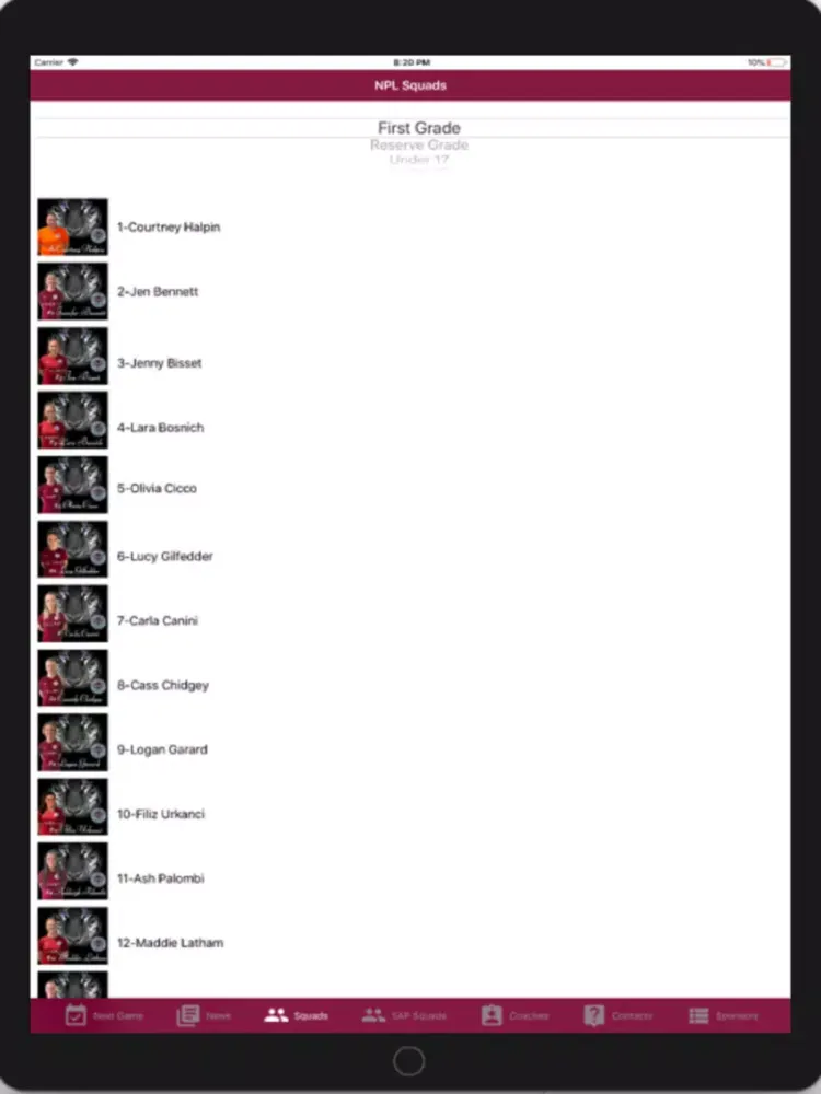 Captures d'écran de APIA Womens NPL Football iPad 