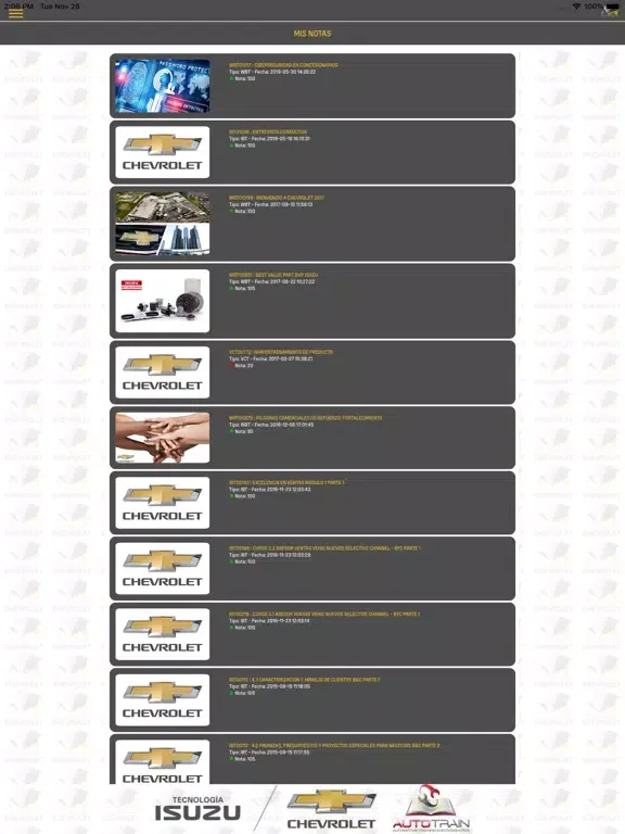 Zrzuty ekranu Academia Chevrolet iPad 