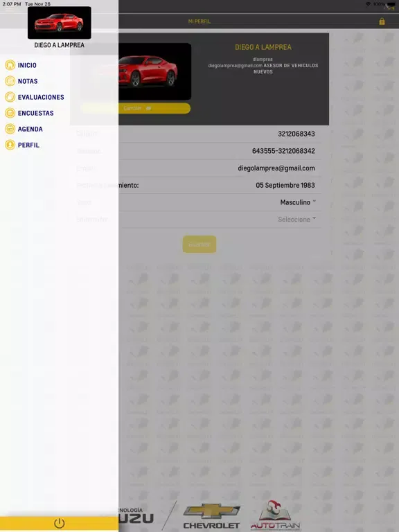 Zrzuty ekranu Academia Chevrolet iPad 