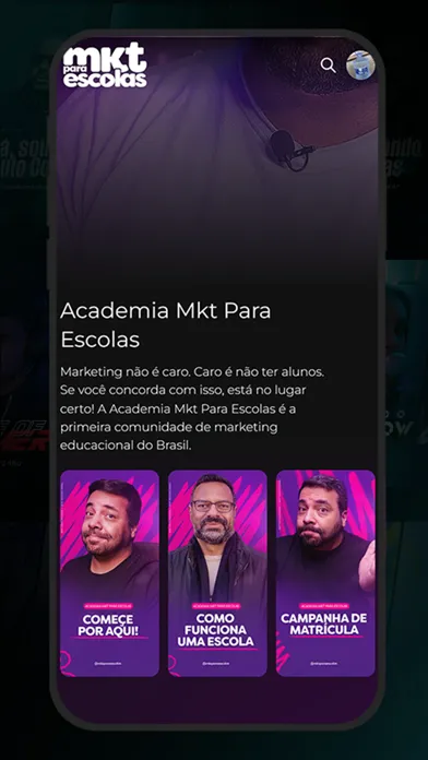 Zrzuty ekranu Academia Mkt Para Escolas