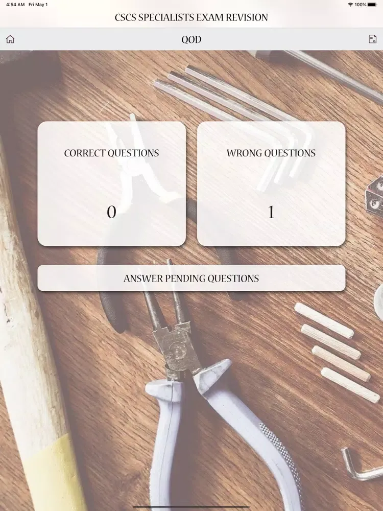 Ảnh chụp màn hình của CSCS Specialists Exam Revision iPad 