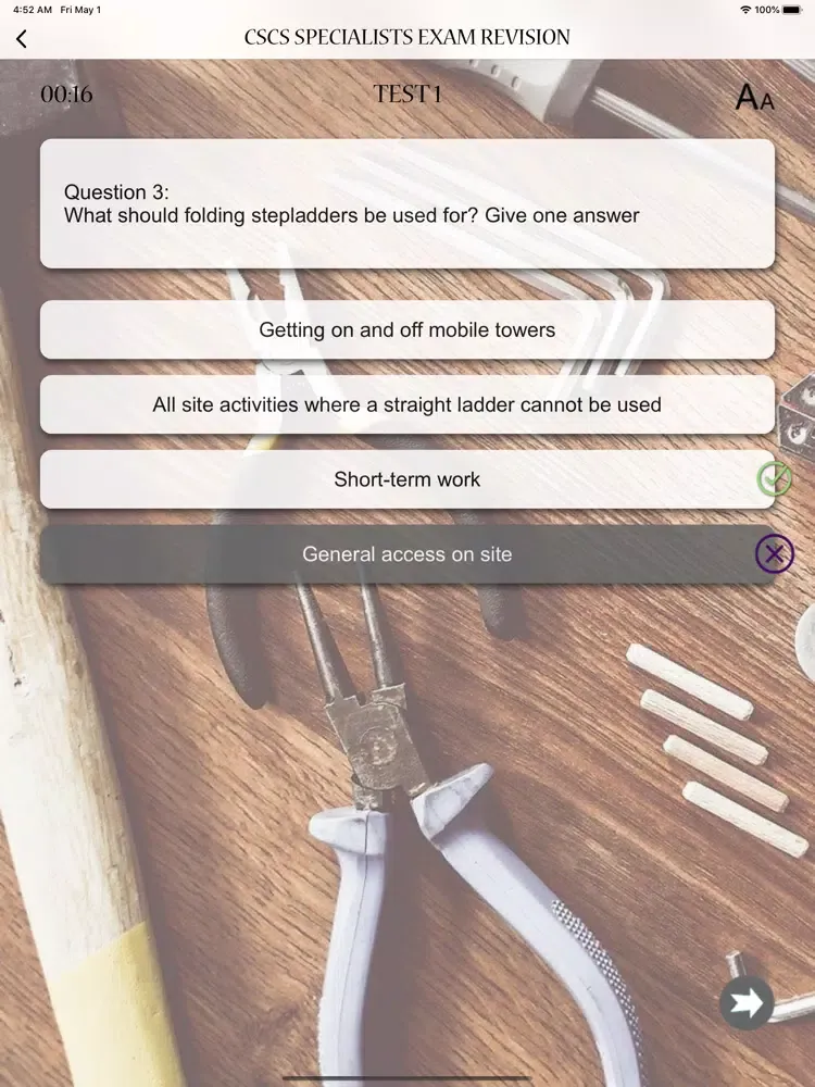 Ảnh chụp màn hình của CSCS Specialists Exam Revision iPad 