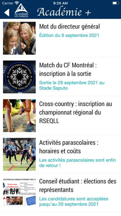 Captures d'écran de Académie +