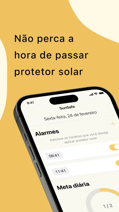 Capturas de tela do SunSafe