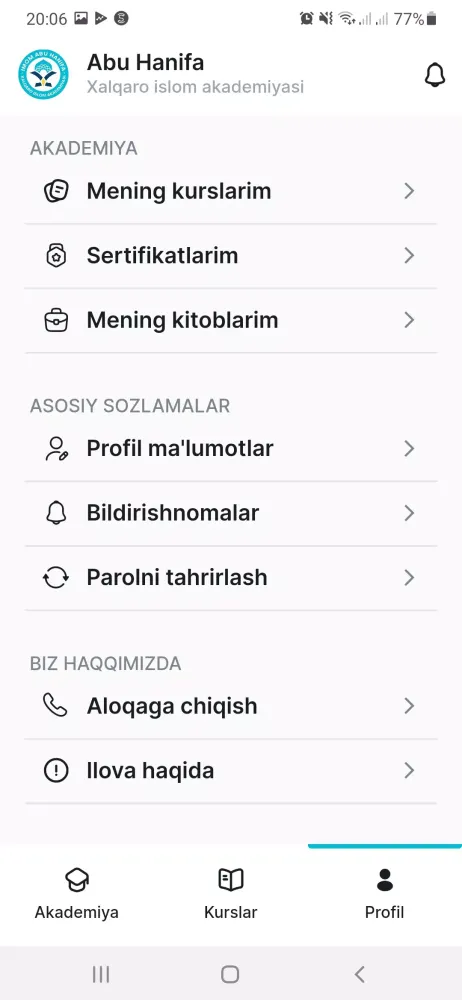 Abu Hanifa Islom Akademiya应用截图