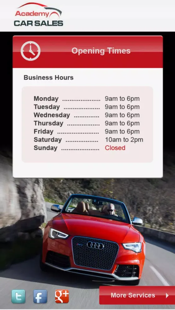 Academy Car Sales Screenshots