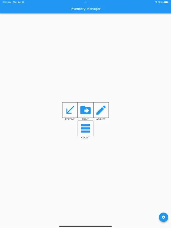 Tangkapan layar Acadia Warehouse Manager iPad 
