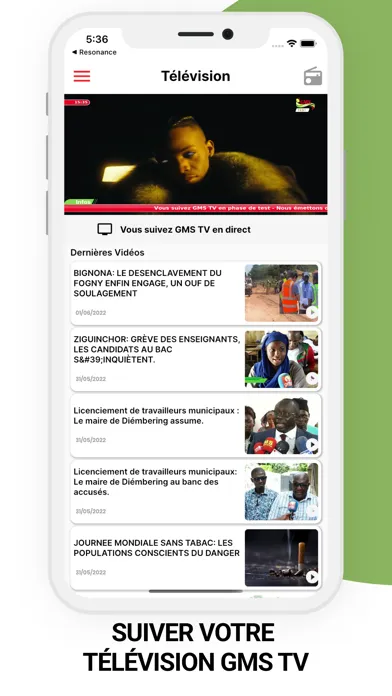 Capturas de tela do GMS TV - La Télé Du Sud