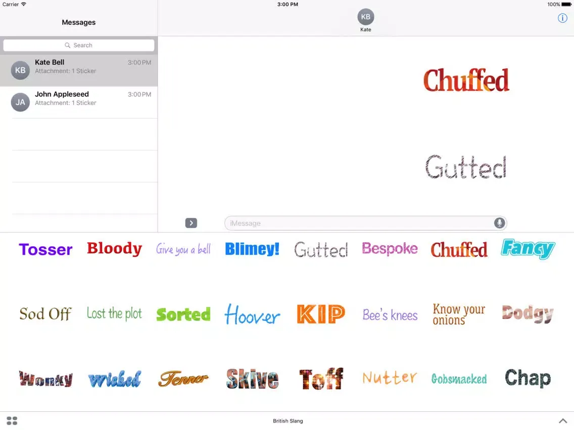Capturas de pantalla de British Slang Stickers For iMessage iPad 