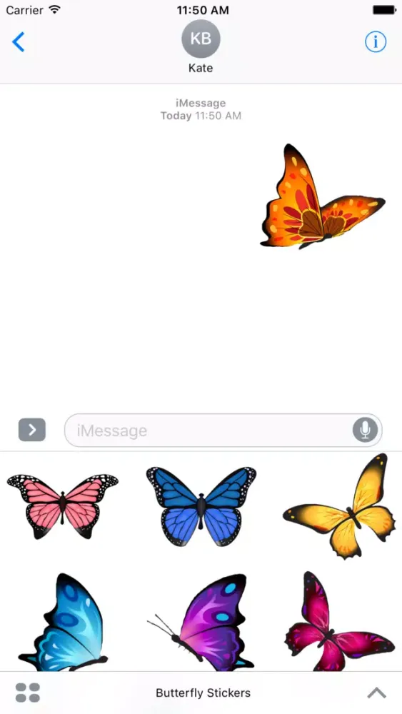 Tangkapan layar Butterfly Stickers For iMessage