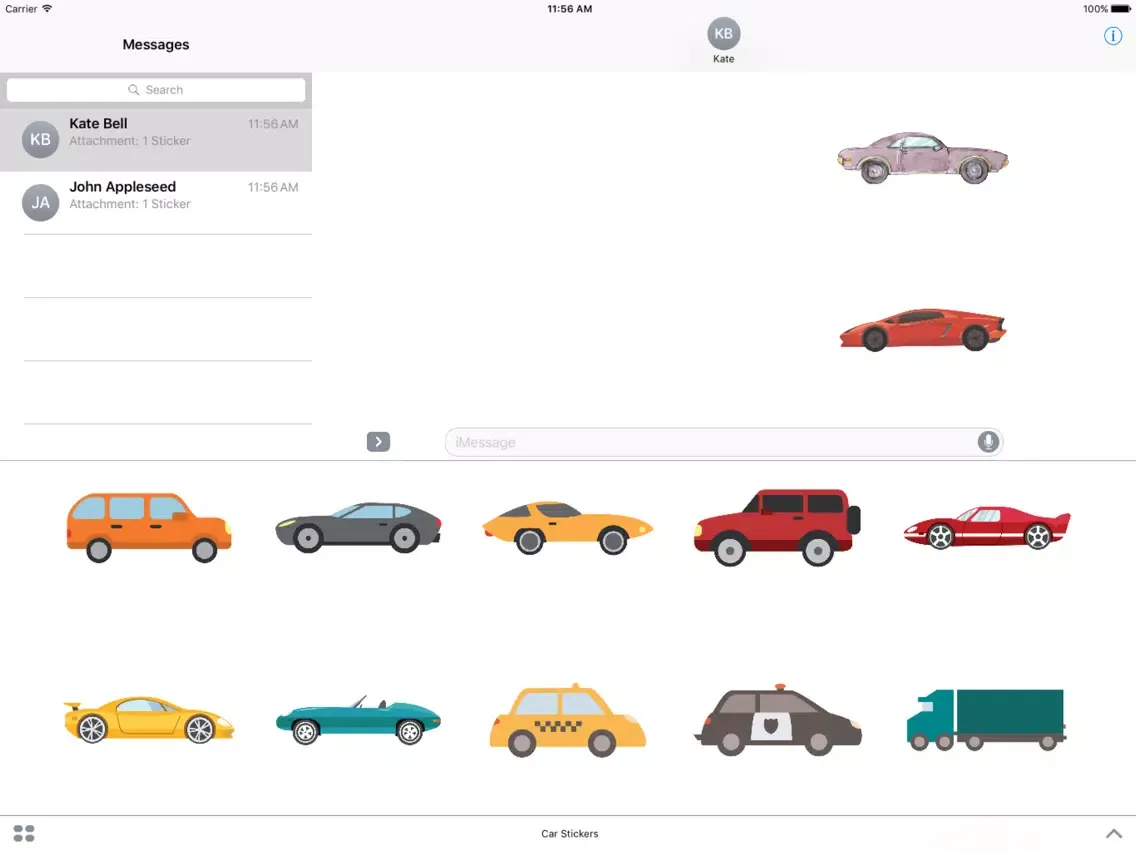 Capturas de tela do Car Stickers Pack For iMessage iPad 