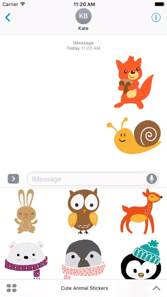 Cute Animal Stickers For iMessage स्क्रीनशॉट