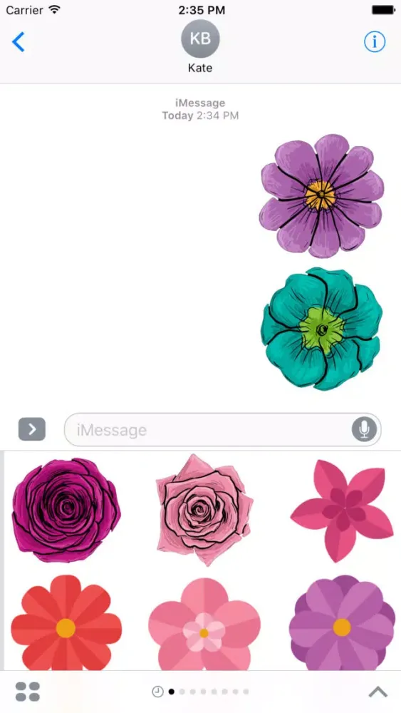 Flower Stickers Pack For iMessage Screenshots