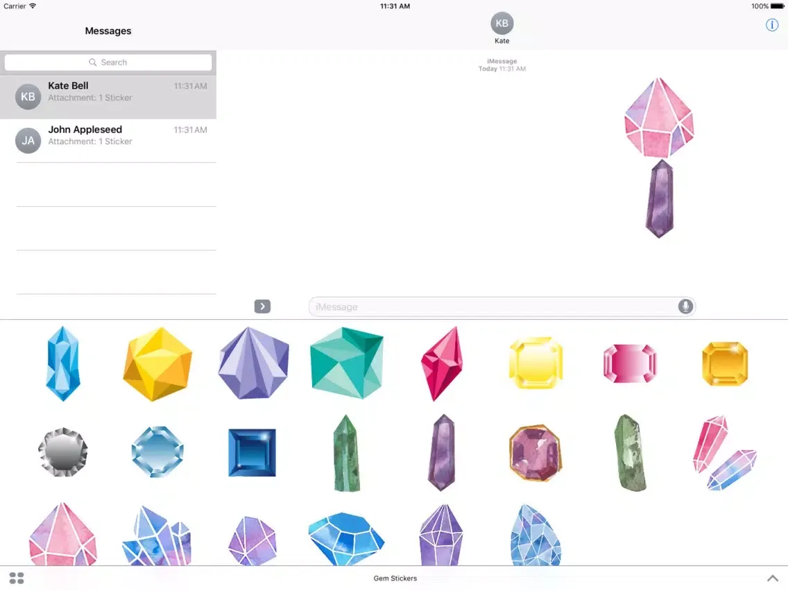 Gem Stickers For iMessage iPad  Ekran Görüntüleri