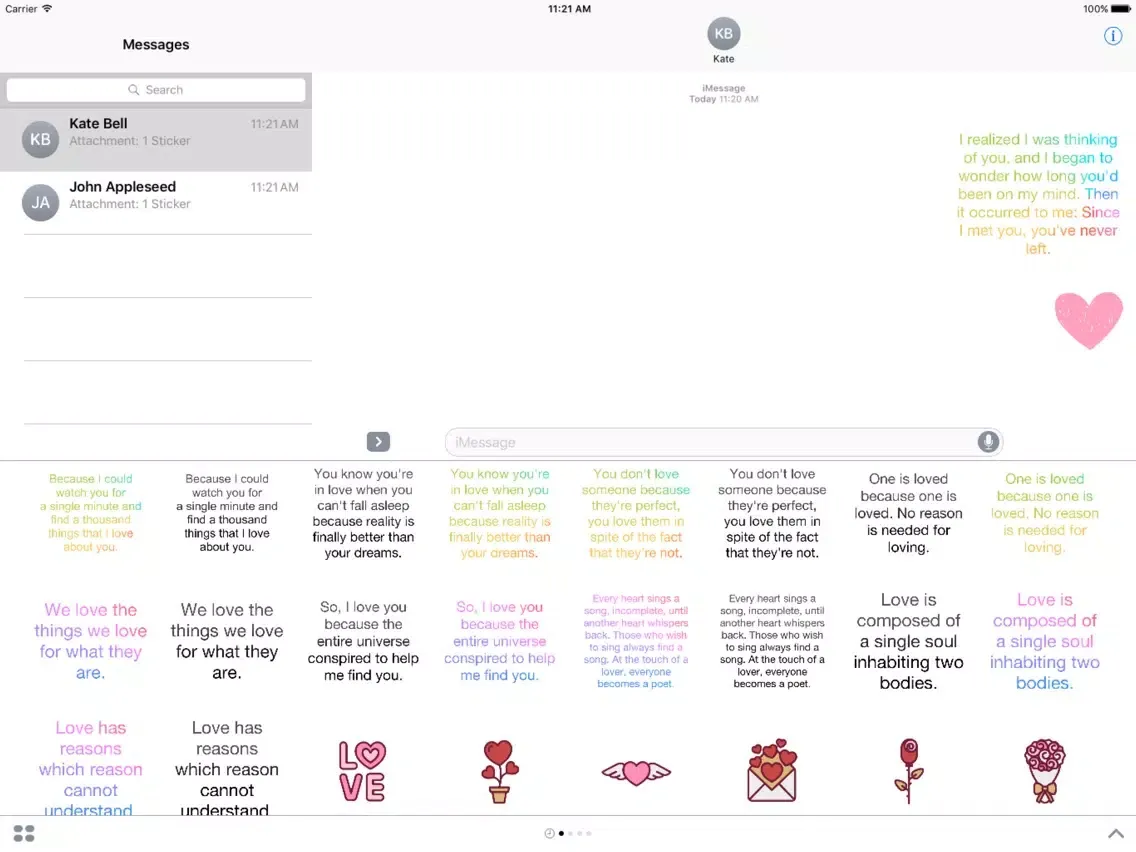 Скриншоты Say You Love Me Stickers For iMessage iPad 