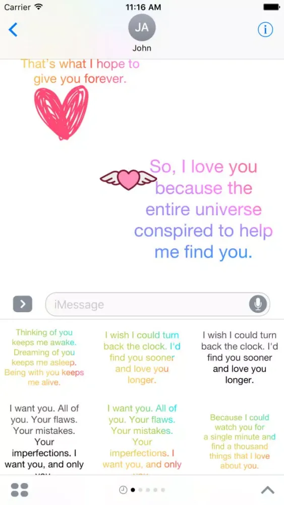 Скриншоты Say You Love Me Stickers For iMessage