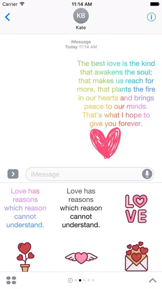 Скриншоты Say You Love Me Stickers For iMessage