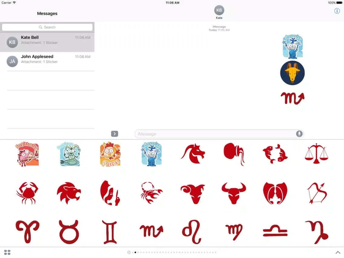 Скриншоты Zodiac Stickers For iMessage iPad 