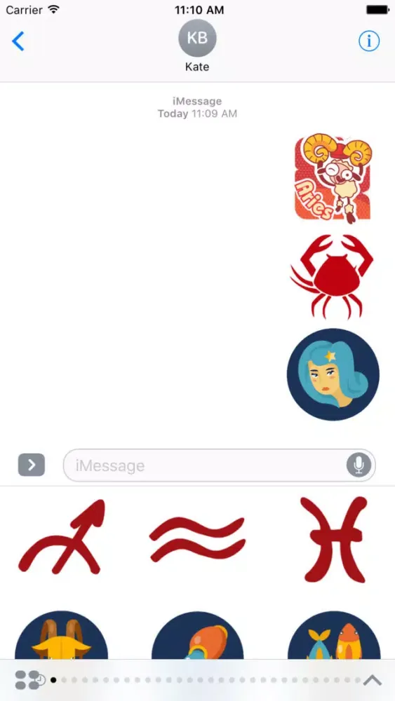 Скриншоты Zodiac Stickers For iMessage