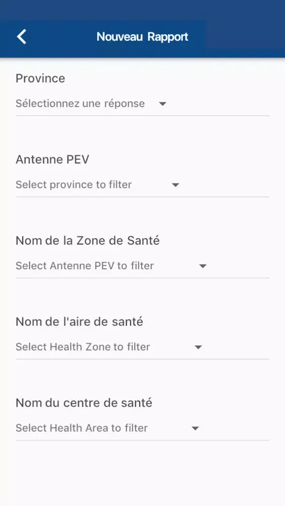 Gestion PEV RDC Screenshots