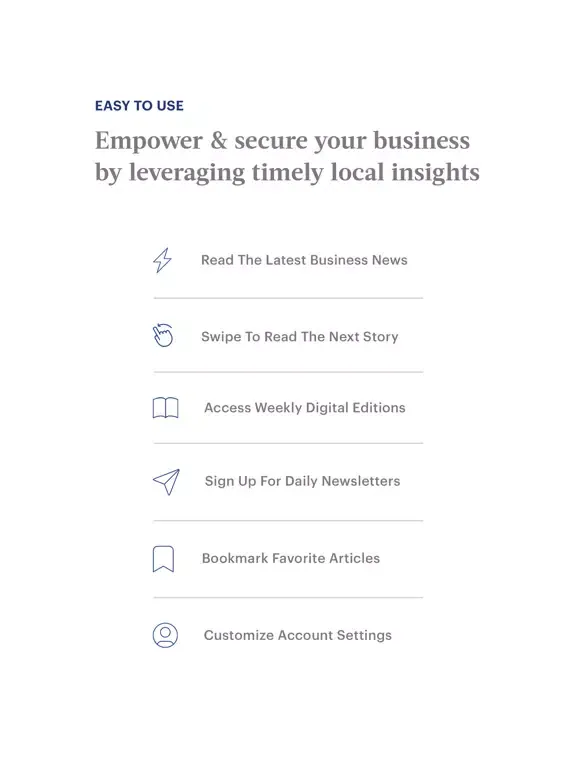 Capturas de tela do Birmingham Business Journal iPad 