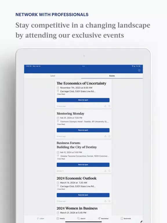 Capturas de tela do Birmingham Business Journal iPad 
