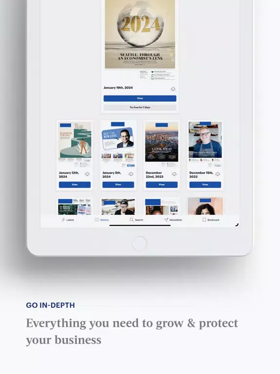 Capturas de tela do Birmingham Business Journal iPad 