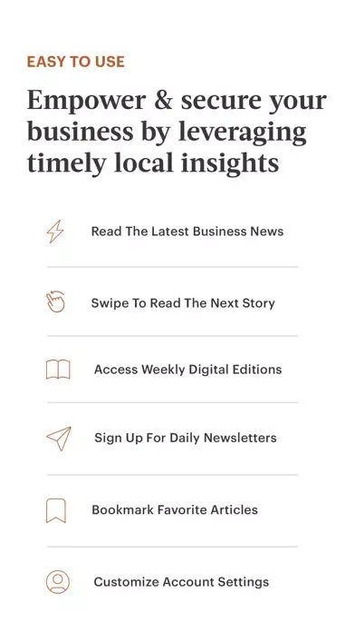 Capturas de tela do Birmingham Business Journal