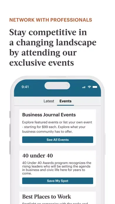 Capturas de tela do Birmingham Business Journal